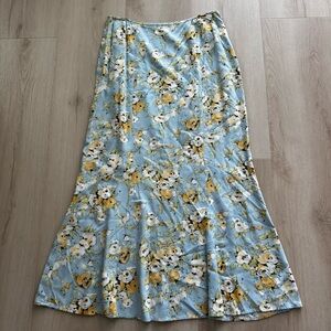 Emma James Blue Trumpet Maxi Skirt Resort Wear